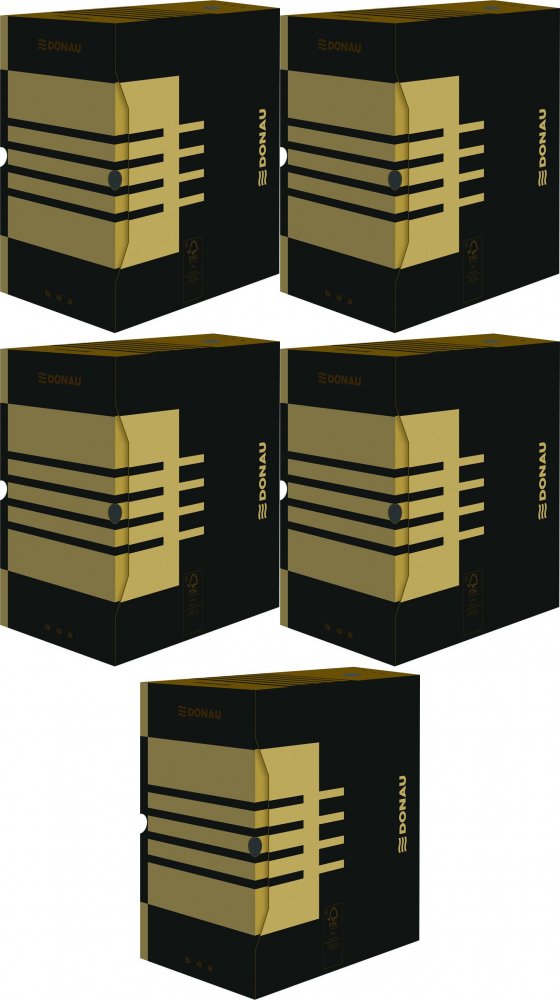 5x Pudło archiwizacyjne Donau, A4, 200mm, brązowy