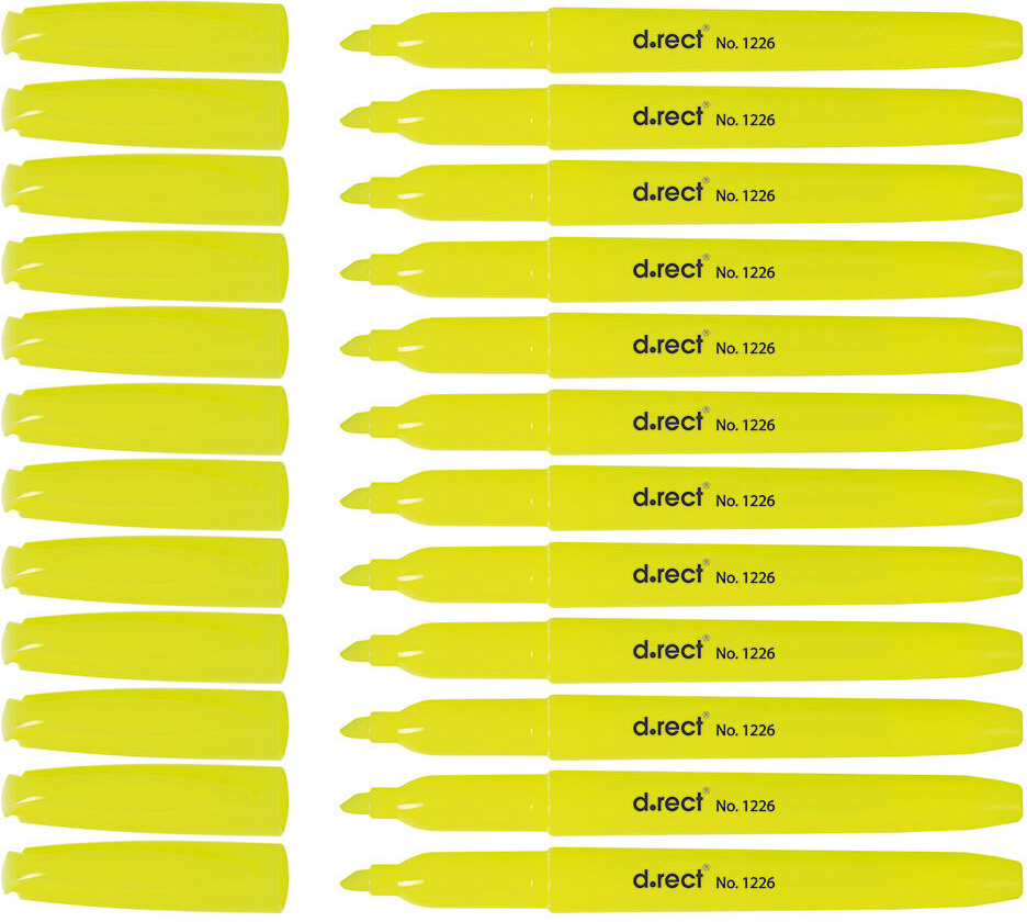 12x zakreślacz D.Rect, 1226, ścięta, 5mm, żółty