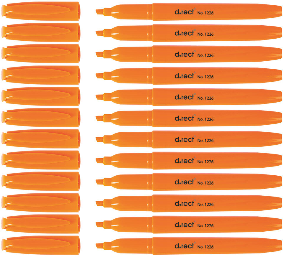 12x zakreślacz D.Rect, 1226, ścięta, 5mm, pomarańczowy