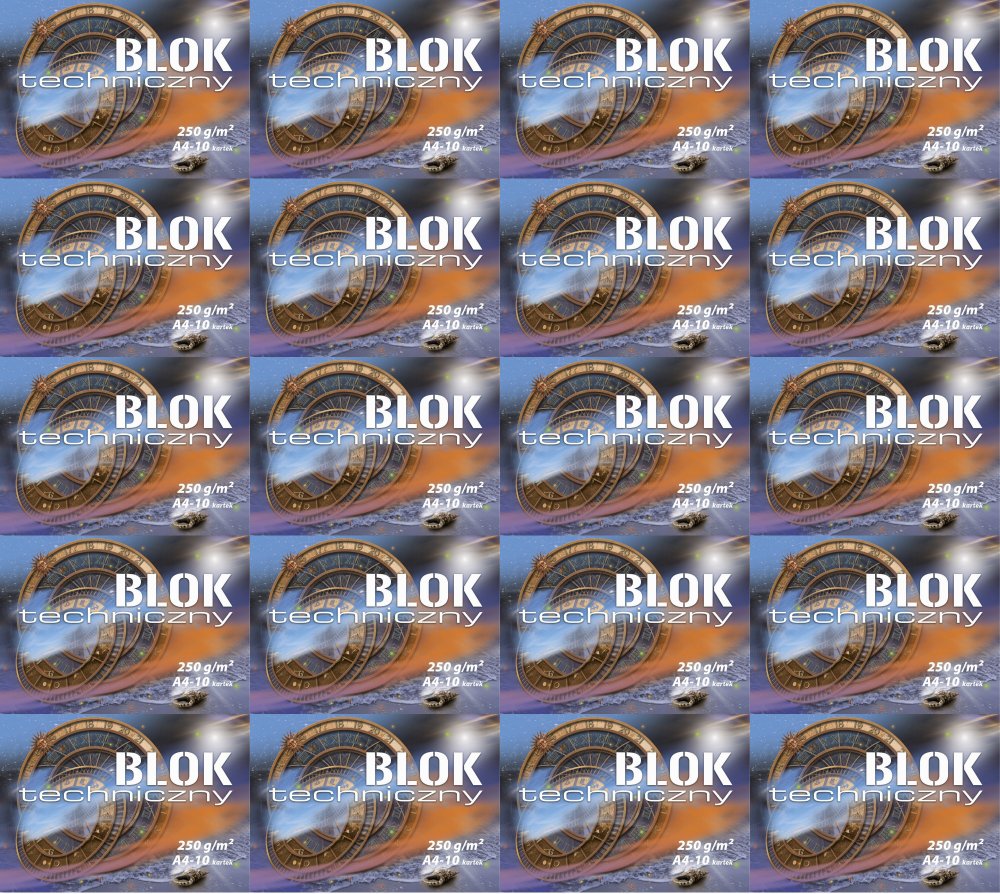 20x Blok techniczny Kreska, A4, 10 kartek, biały
