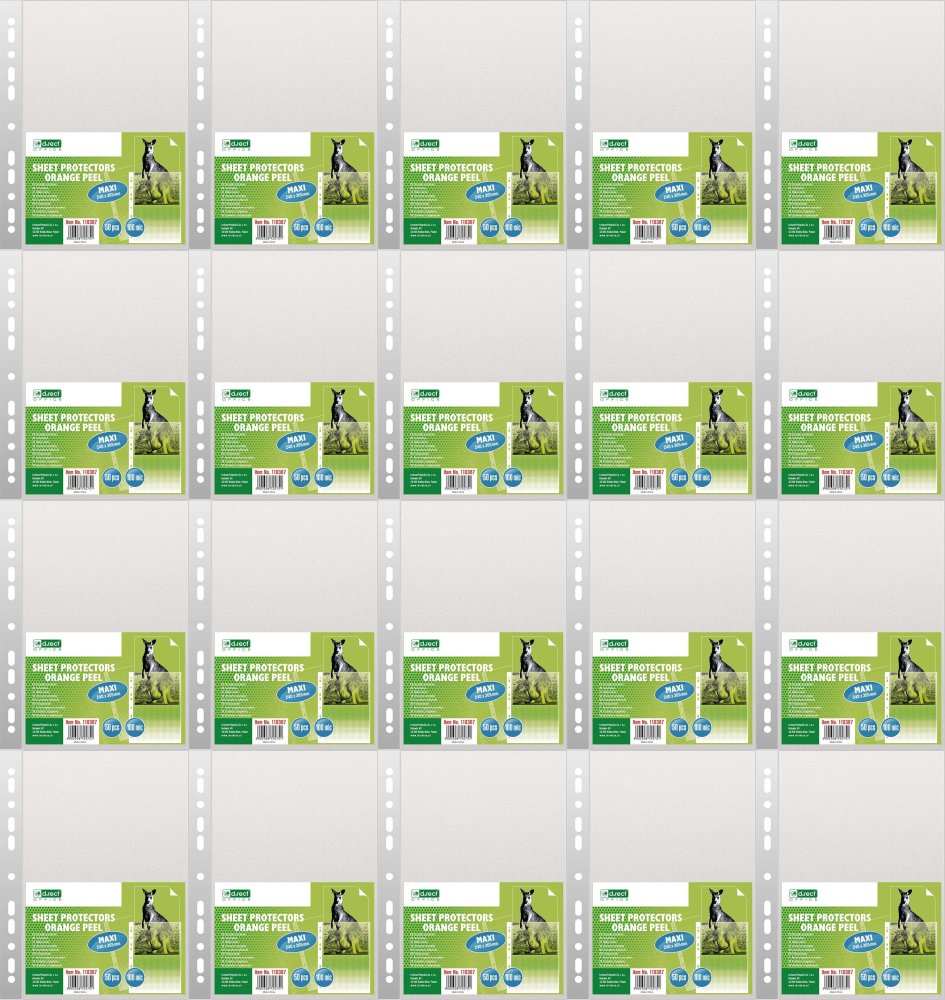 20x Koszulki groszkowe D.Rect Maxi, A4+, 240x305mm, 100μm, 50 sztuk, transparentny