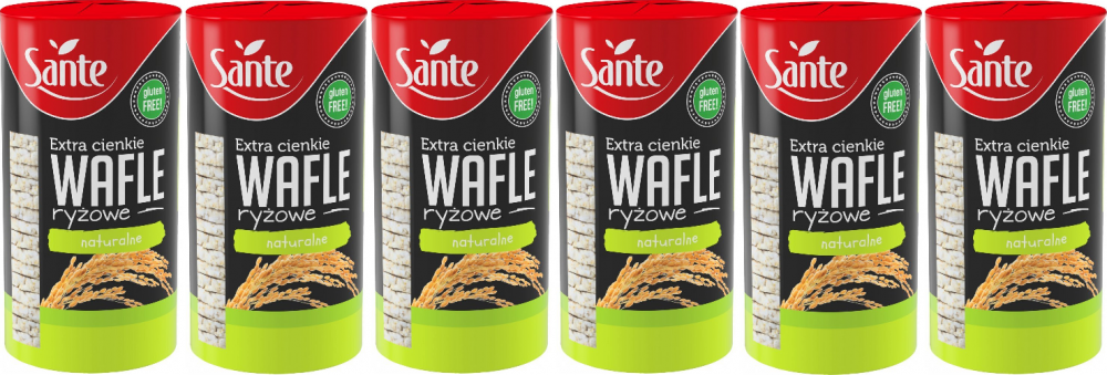 6x wafle ryżowe Sante, naturalny, extra cienkie, 110g
