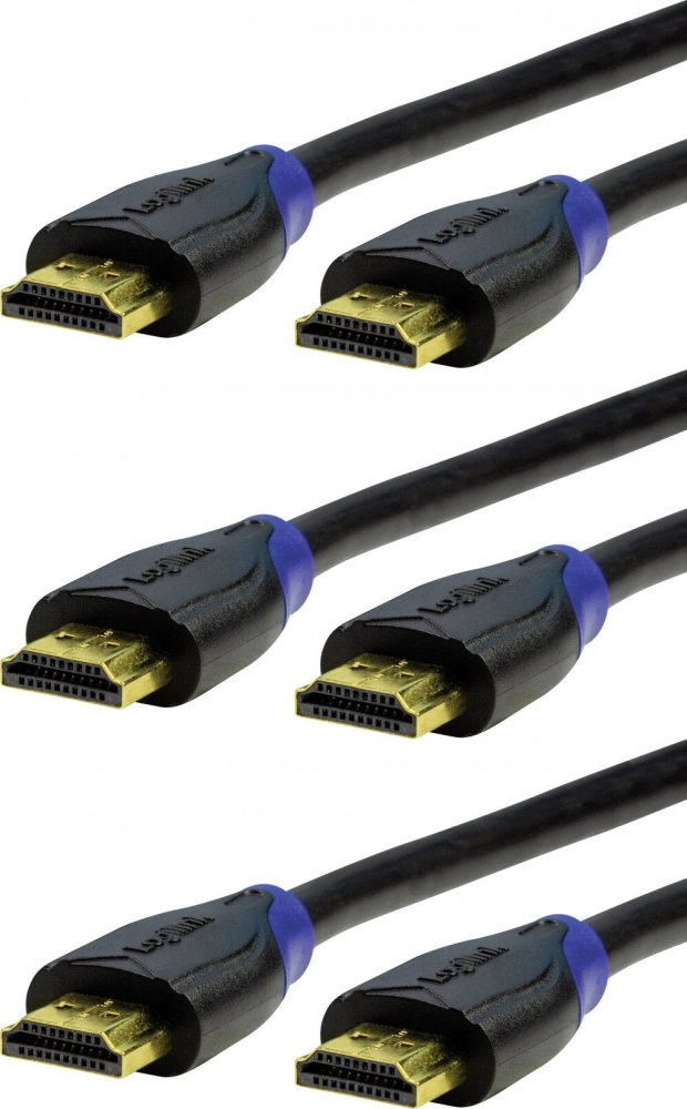 3x Kabel LogiLink HDMI-HDMI, 5m, czarny