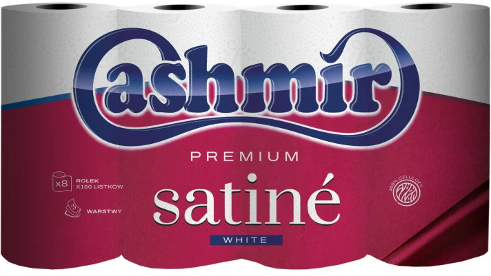 Papier toaletowy Cashmir Premium Satine, 3-warstwowy, 8 rolek, biały