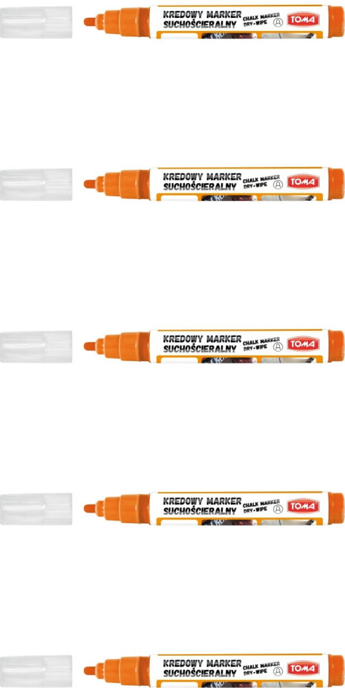 5x Marker kredowy suchościeralny Toma TO-296, okrągła, 4.5 mm, pomarańczowy