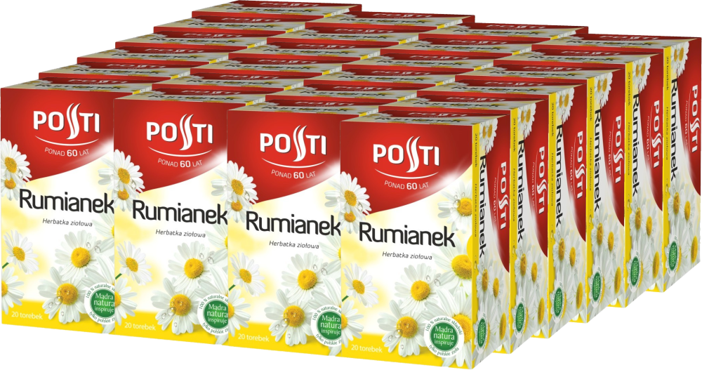 24x Herbata ziołowa w torebkach Posti, rumianek, 20 sztuk x 1.4g