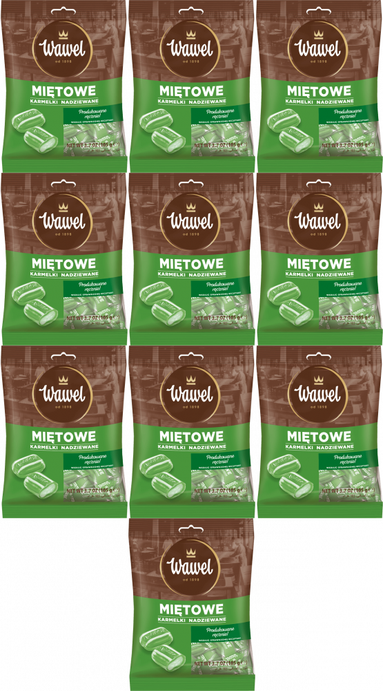 10x Karmelki Wawel Miętowe, 105g