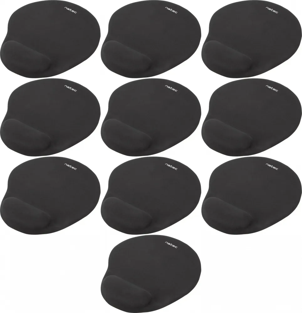 10x Podkładka żelowa pod mysz Natec Marmot, 240x212x21mm, czarny