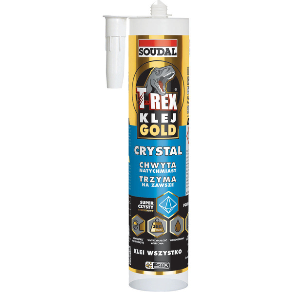 T-REX GOLD CRYSTAL klej montażowy krystalicznie przejrzysty 290ml Soudal