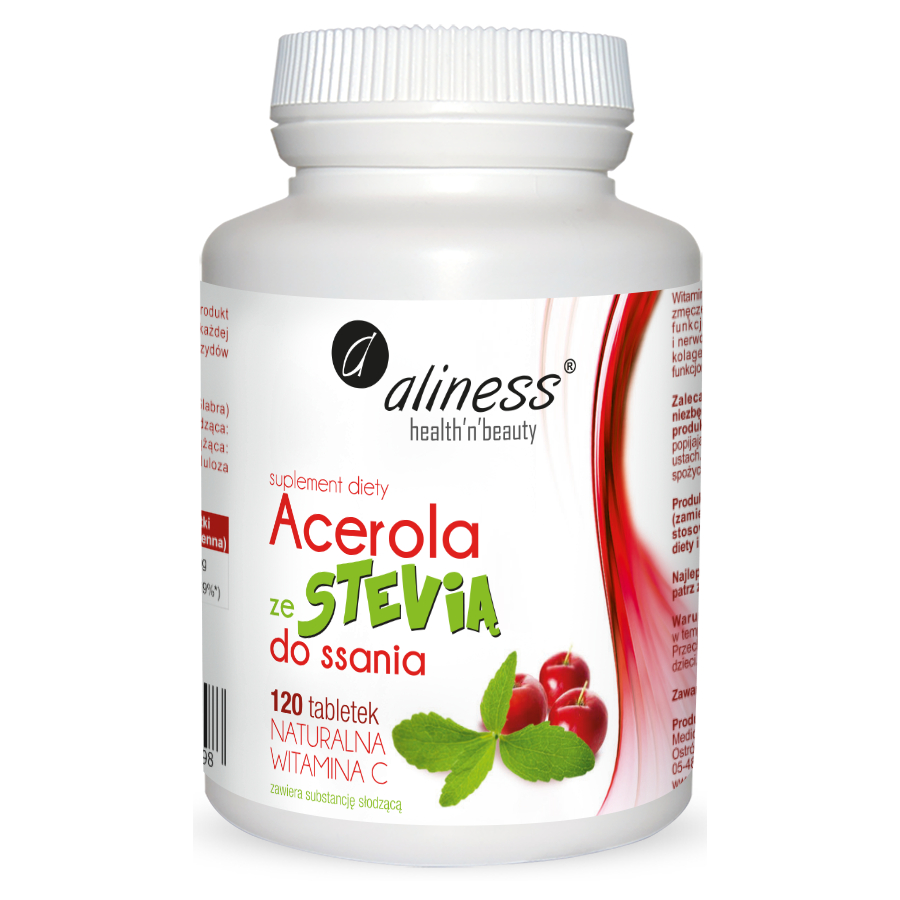 Aliness acerola ze stevią do ssania, 120 tabletek