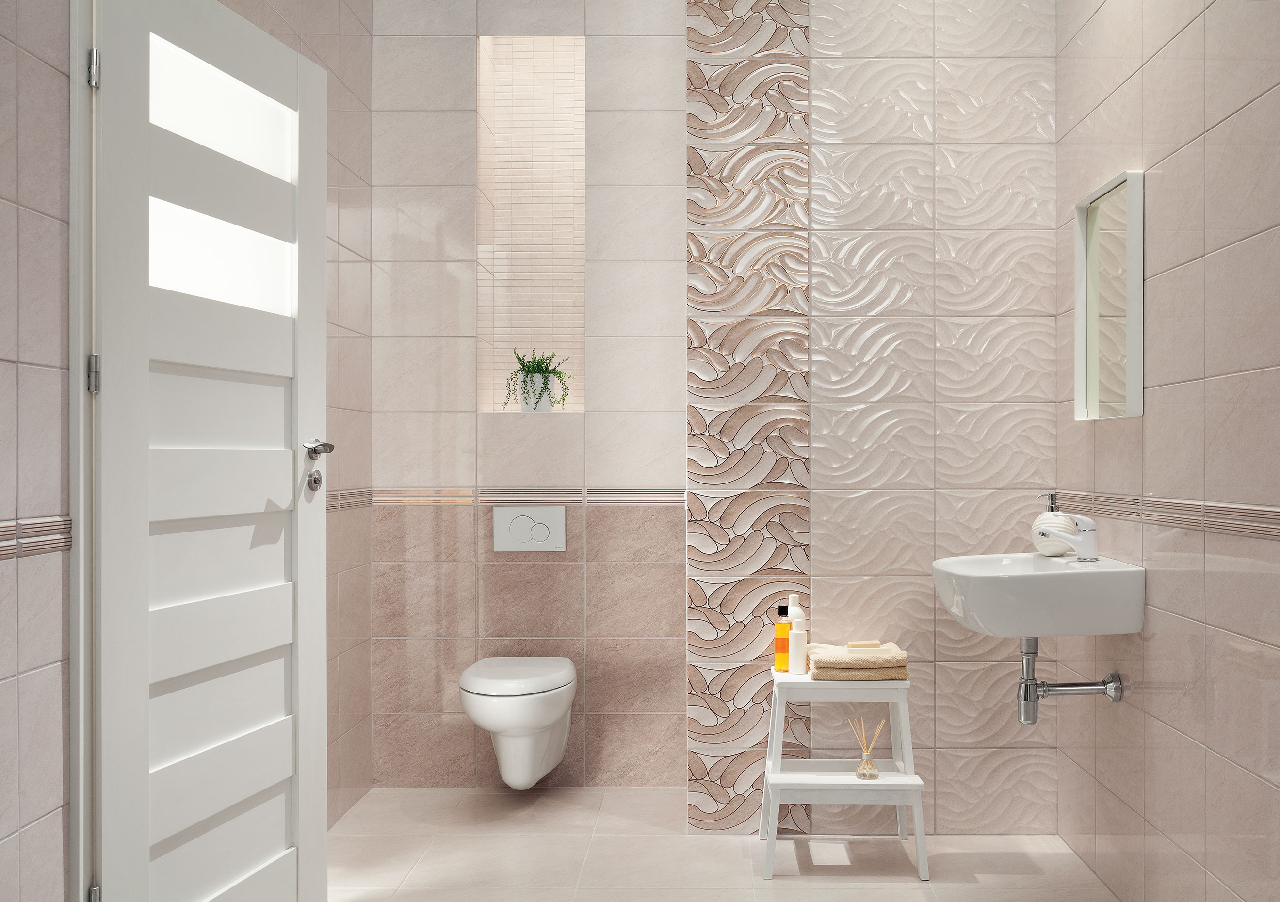 Domino Navara beige dekor ścienny 25x36 cm