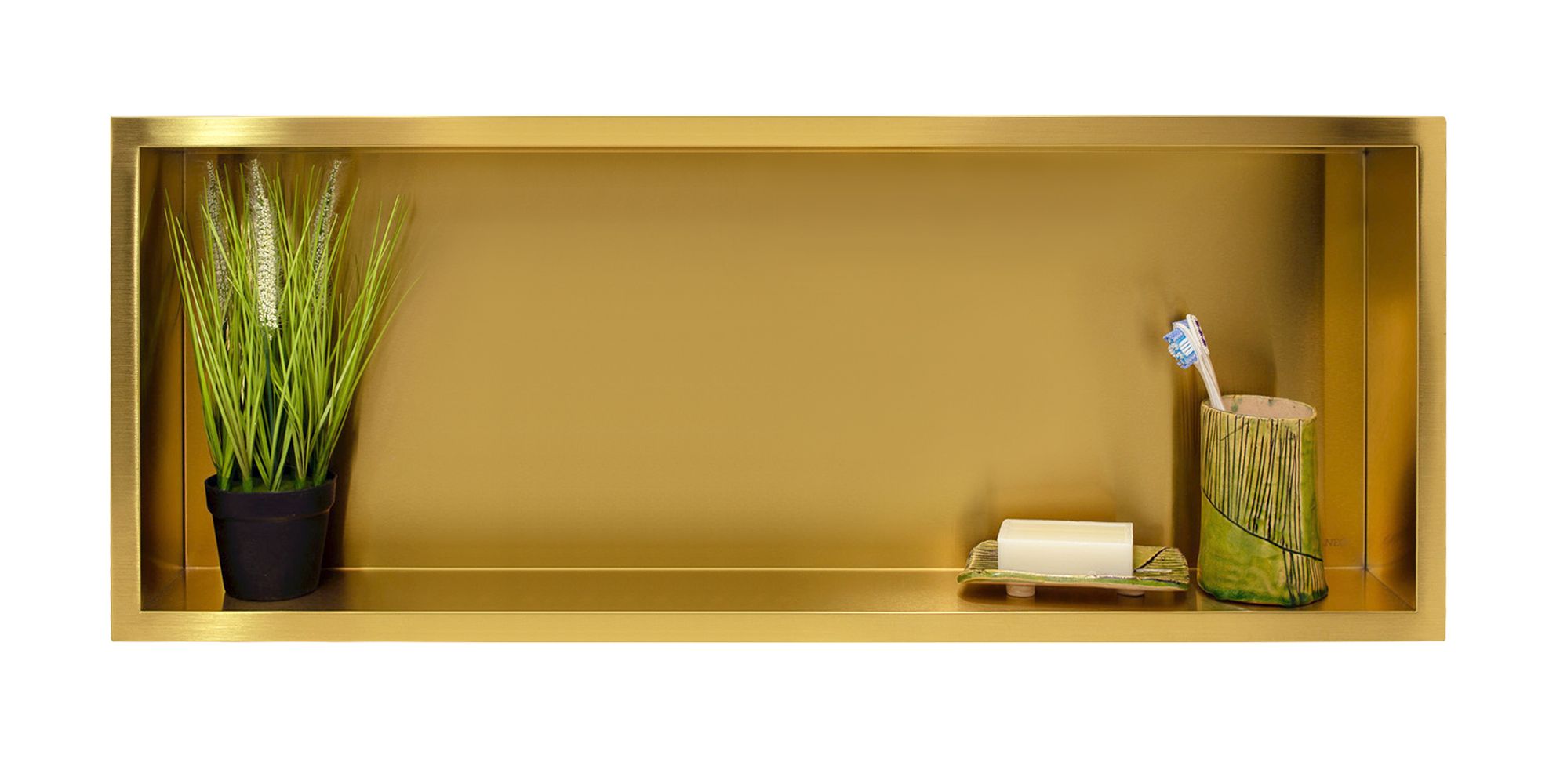 Darmowa Dostawa - Półka wnękowa 90 cm złota Balneo Wall-Box One Gold OBBR6