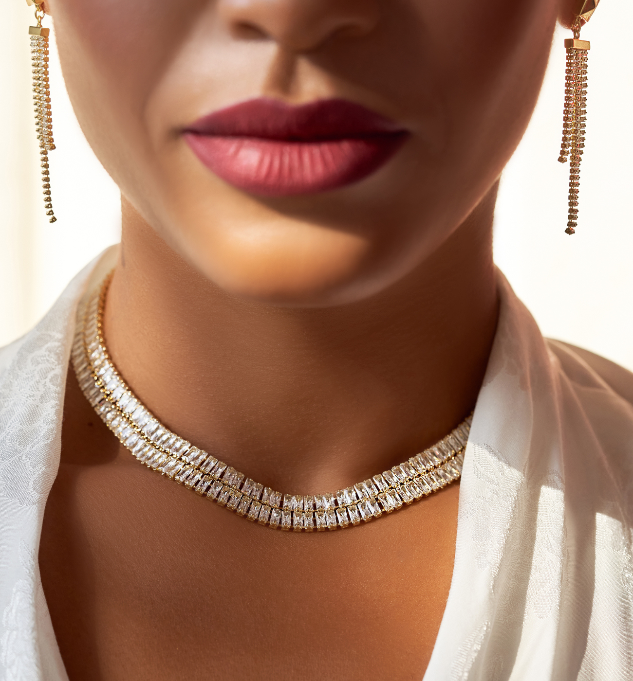 Naszyjnik z kryształkami podwójny Mariah NS0114