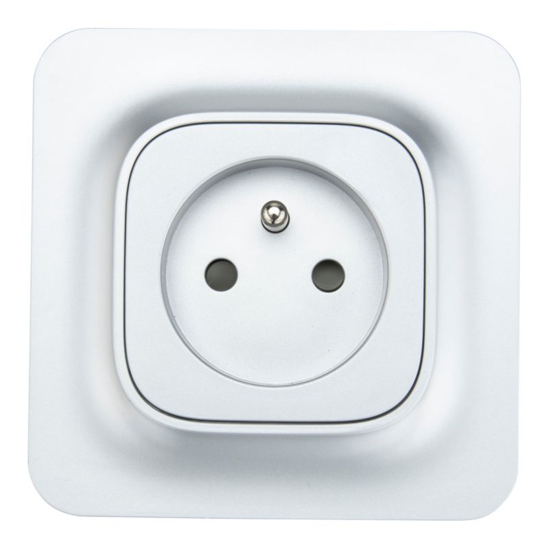 Gniazdo pojedyncze Jacobsen Espen z uziemieniem srebrny