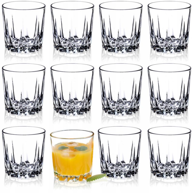 Szklanki KADAX Do Drinków Whisky Napojów Soku 300ml Grube szkło Zestaw 12 szt.