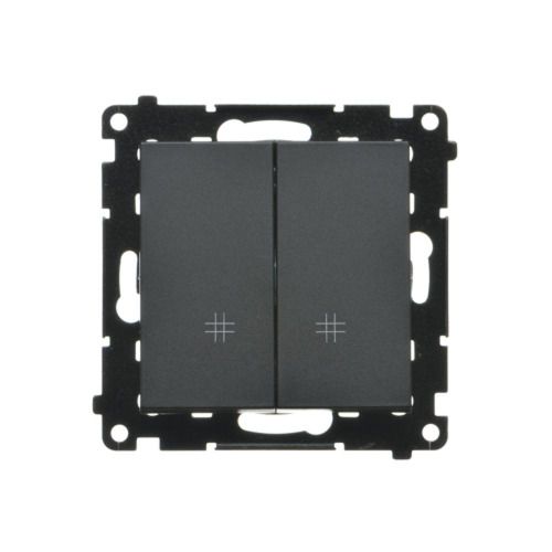 Łącznik krzyżowy podwójny Simon 55 czarny mat 10 AX 250 V AC szybkozłącza TW7/2.01/149