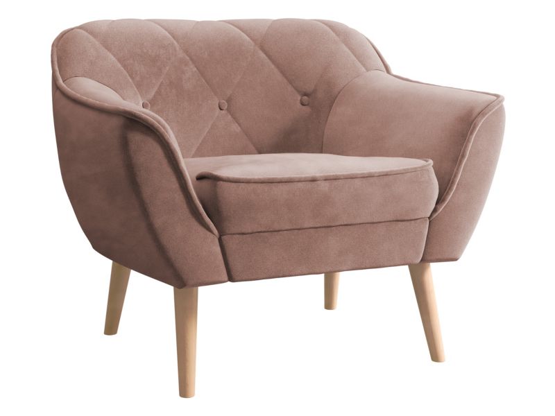 Fotel MIRJAN 24 tapicerowany Skand 1 brudny róż 1 szt.