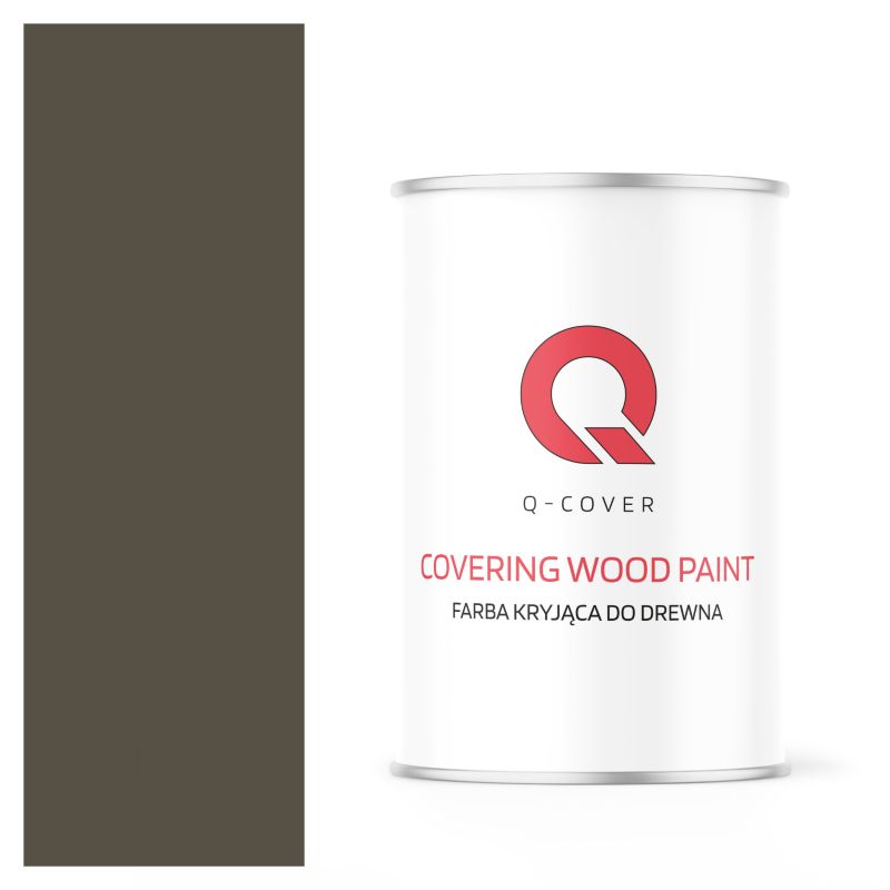 Farba Kryjąca do Drewna Q-Cover Szaro-Brązowy RAL7013 Półmat 1L