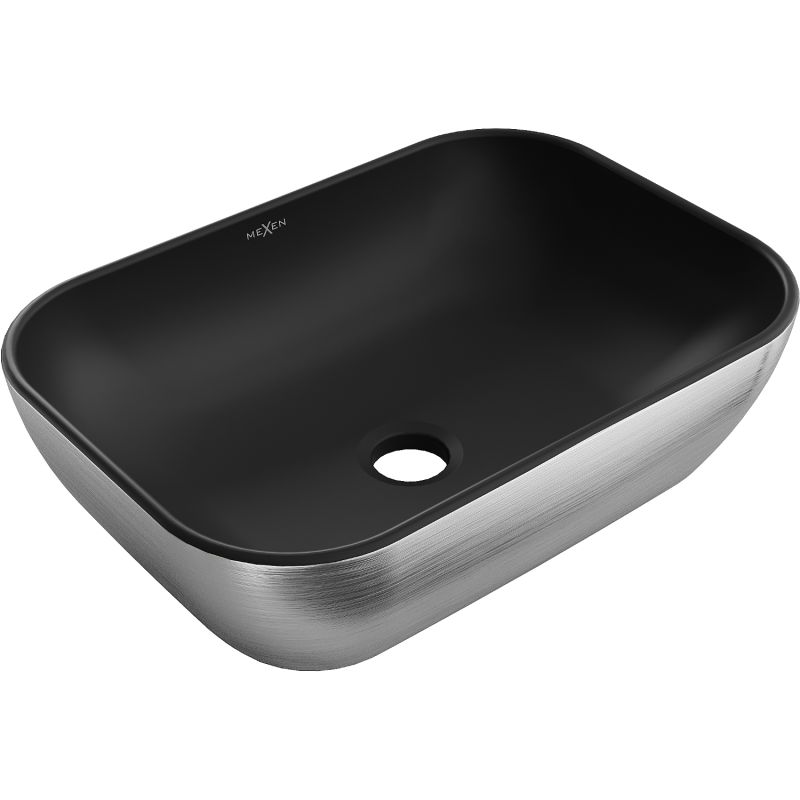 Umywalka nablatowa Mexen Rita czarna/srebrna 45,5x32,5 cm 1 szt.