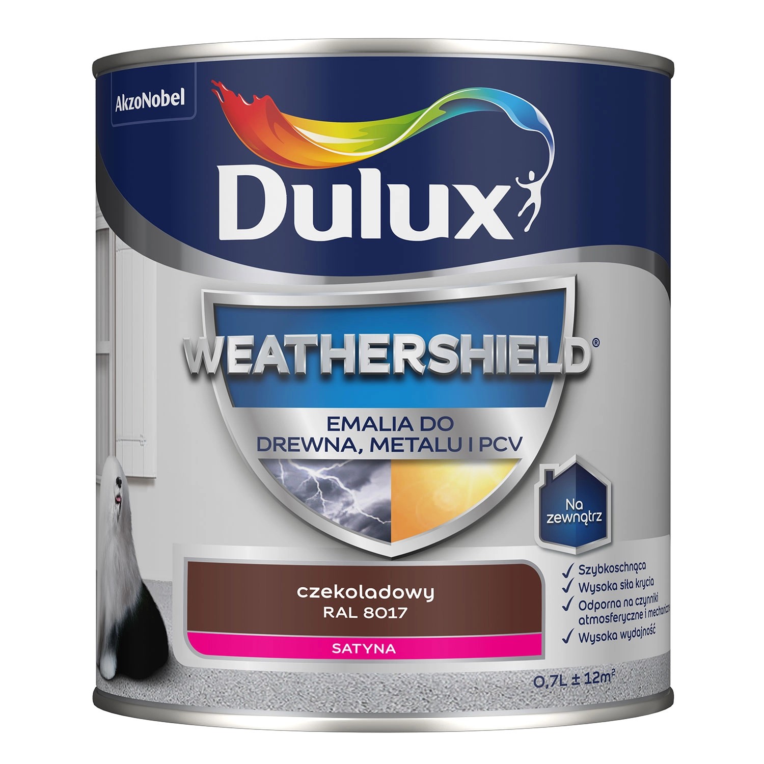 Dulux Emalia Weathershield czekoladowy 8017 - 0,7L