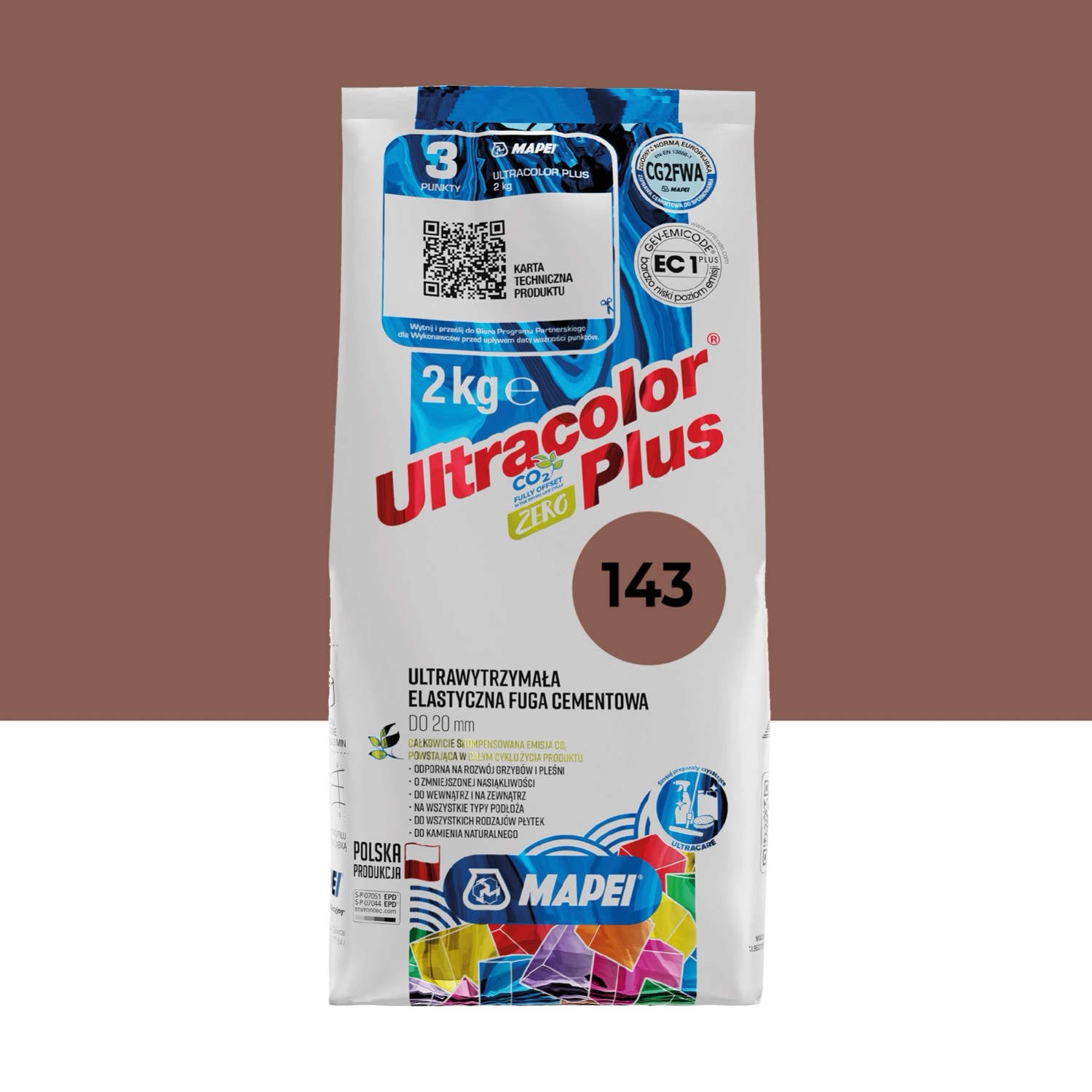Mapei Fuga elastyczna UltraColor Plus 143 cynamon