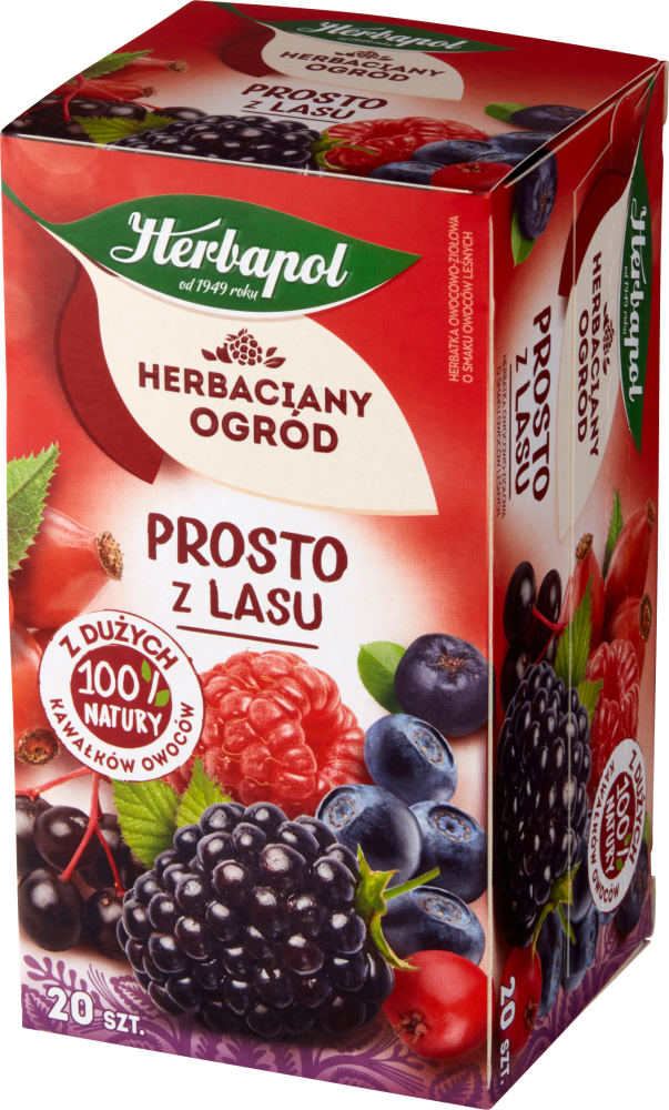 Herbata owocowa w torebkach Herbapol Herbaciany Ogród Prosto z lasu, owoce leśne, 20 sztuk x 2,5g