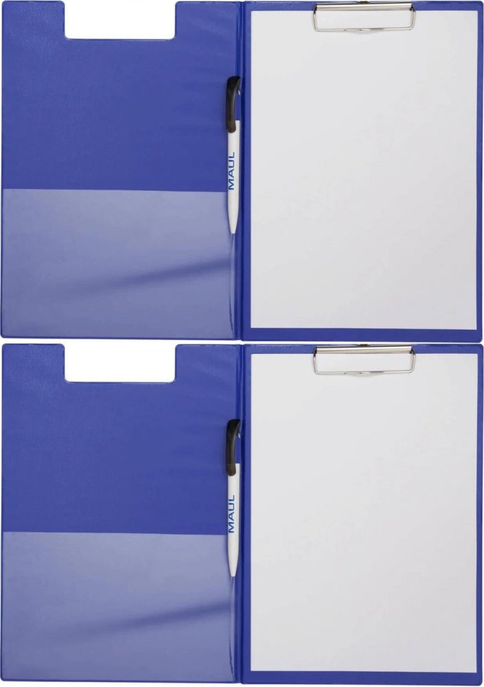 2x Clipboard Maul, z okładką, A4, niebieski
