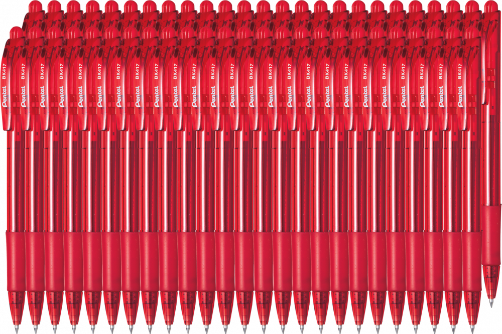 50x Długopis automatyczny Pentel, Wow BK417, 0.7mm, czerwony