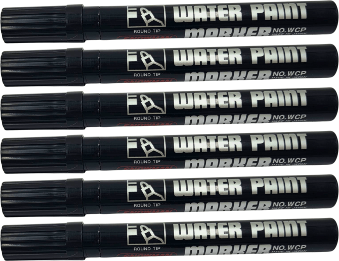 6x Pisak wodny Snowman Water Paint, okrągła, 1.5-3.0mm, czarny