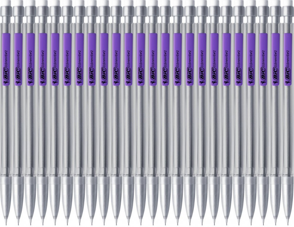 24x Ołówek automatyczny Bic Matic Original Fine, HB, 0.5mm, z gumką, mix kolorów