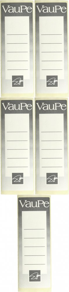 5x Etykiety do segregatorów VauPe, samoprzylepne, 55x155mm, 25 sztuk