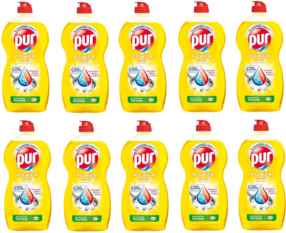 10x Płyn do naczyń Pur Power Lemon, cytryna, 1.2l