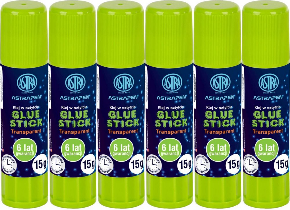 6x Klej w sztyfcie Astrapen, PVP, 15g, transparentny