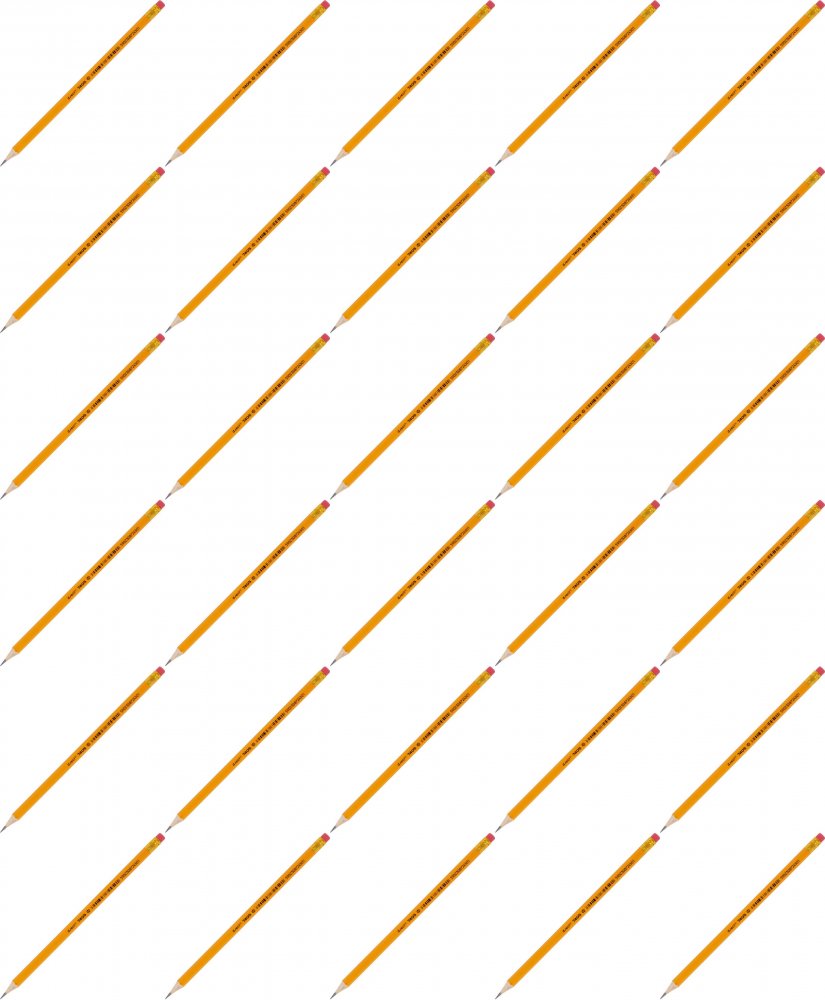 48x Ołówek D.Rect, HB, z gumką, żółty