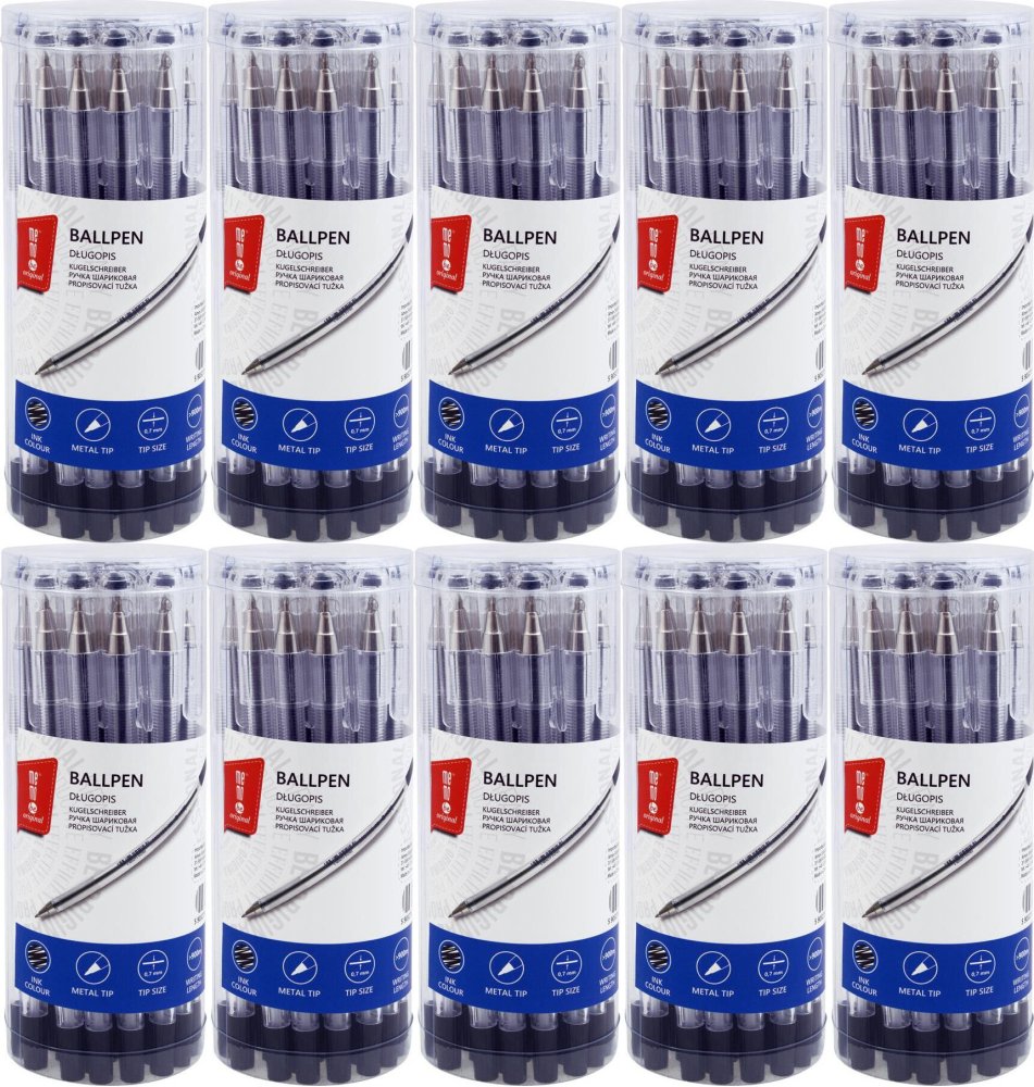 10x Długopis biurowy MemoBe, 0.7mm, 20 sztuk, czarny