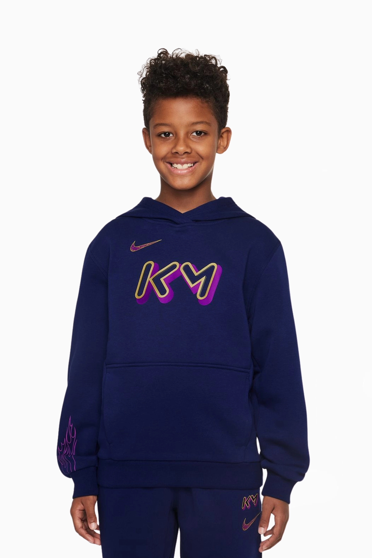 Bluza z kapturem Nike Kylian Mbappé Club Fleece Junior - Granatowy
