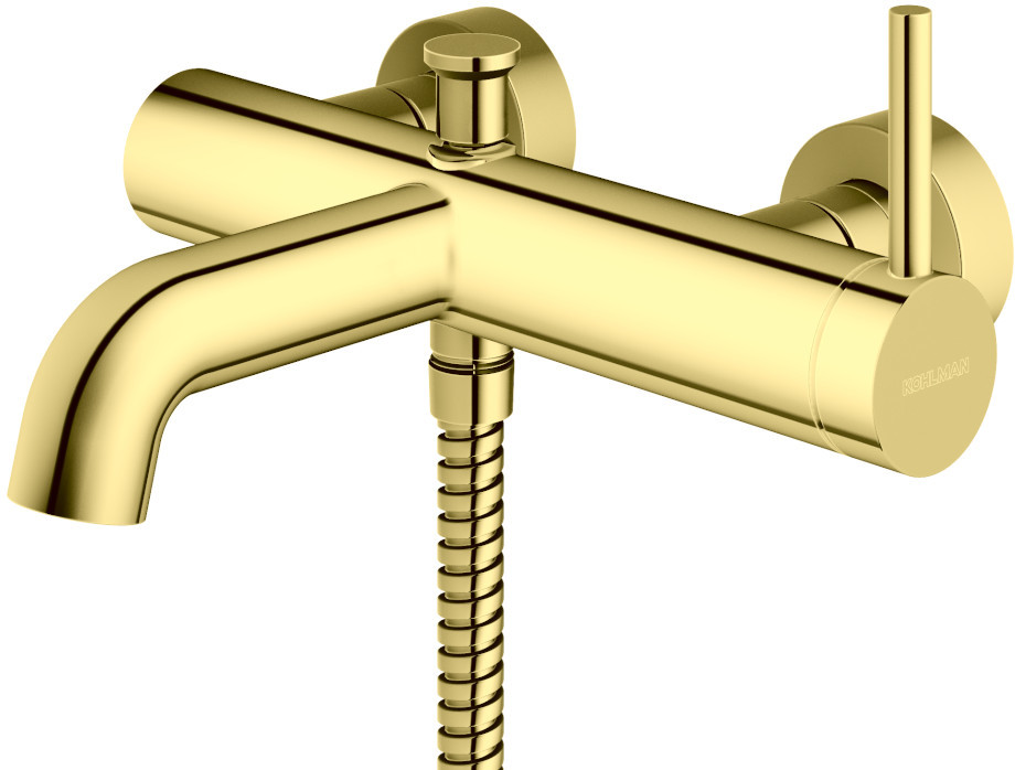 Kohlman Axel Gold bateria wannowo-prysznicowa ścienna złota QW110AGD