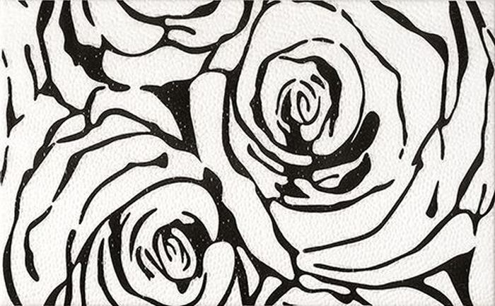 Ceramika Color Nero Rosa Negro dekor ścienny 25x40 cm czarny połysk