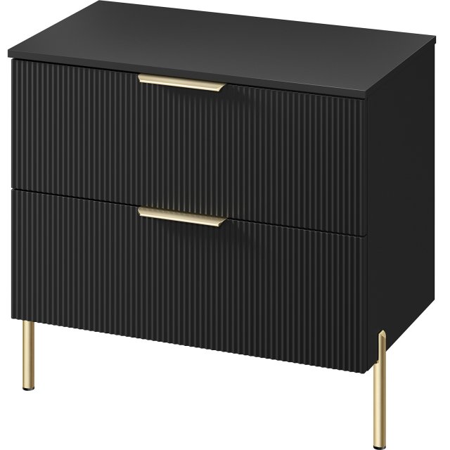 CERSANIT Szafka podumywalkowa NAVADO 80 z blatem czarny mat S1044-023