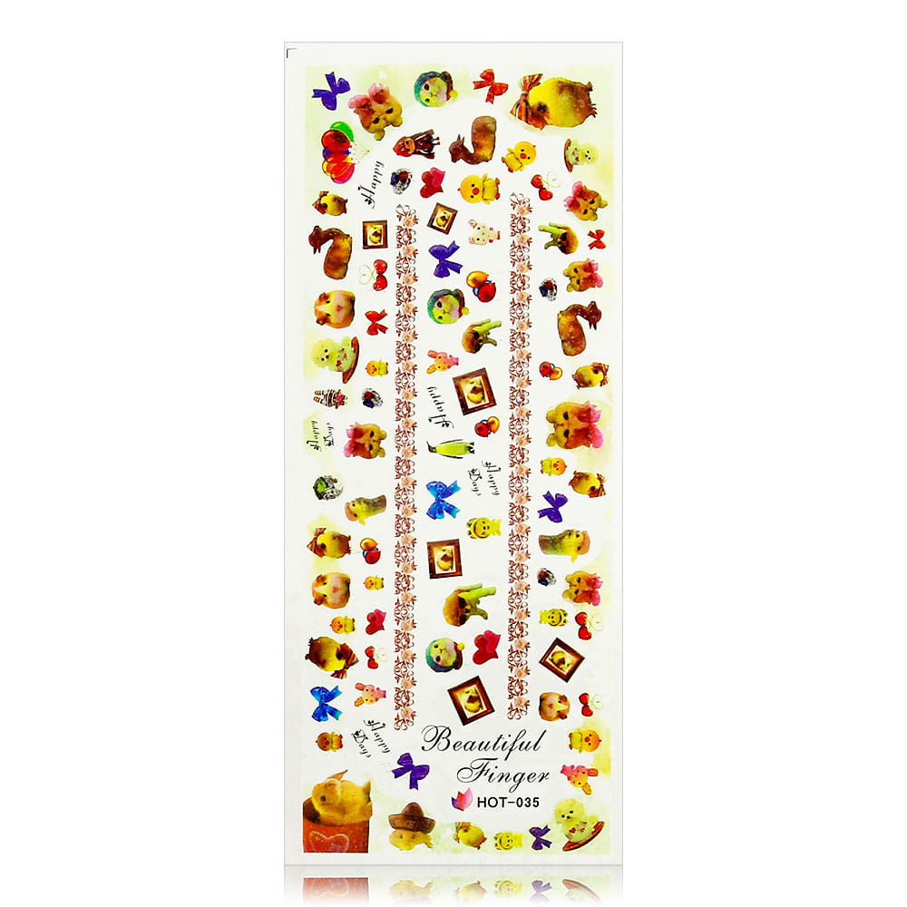 Naklejki wodne do paznokci arkusz 12,5 x 5,5 cm hot Nr 035
