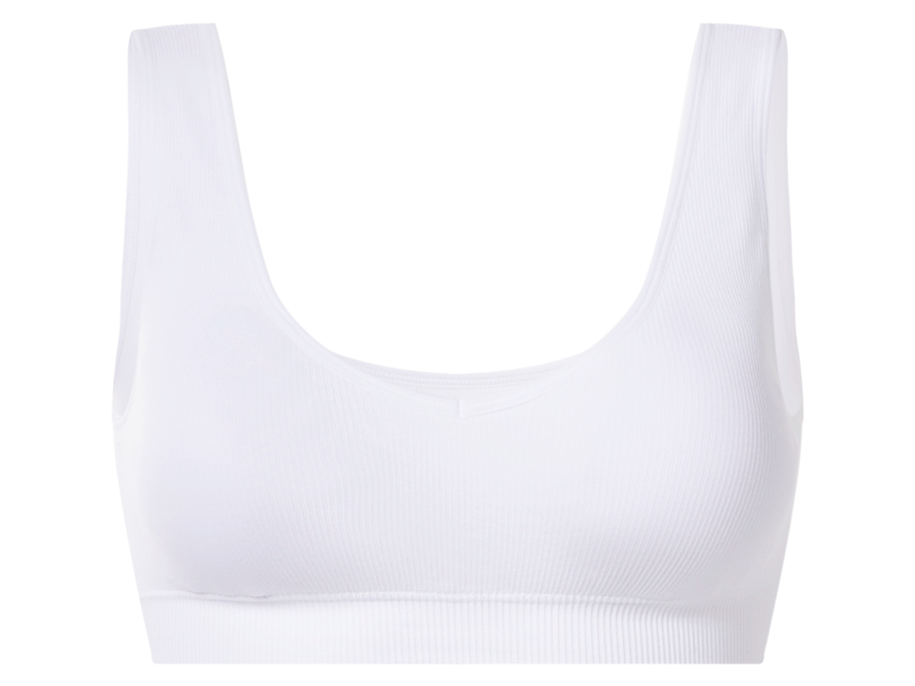esmara Biustonosz bustier prążkowany damski Biały, M40/42