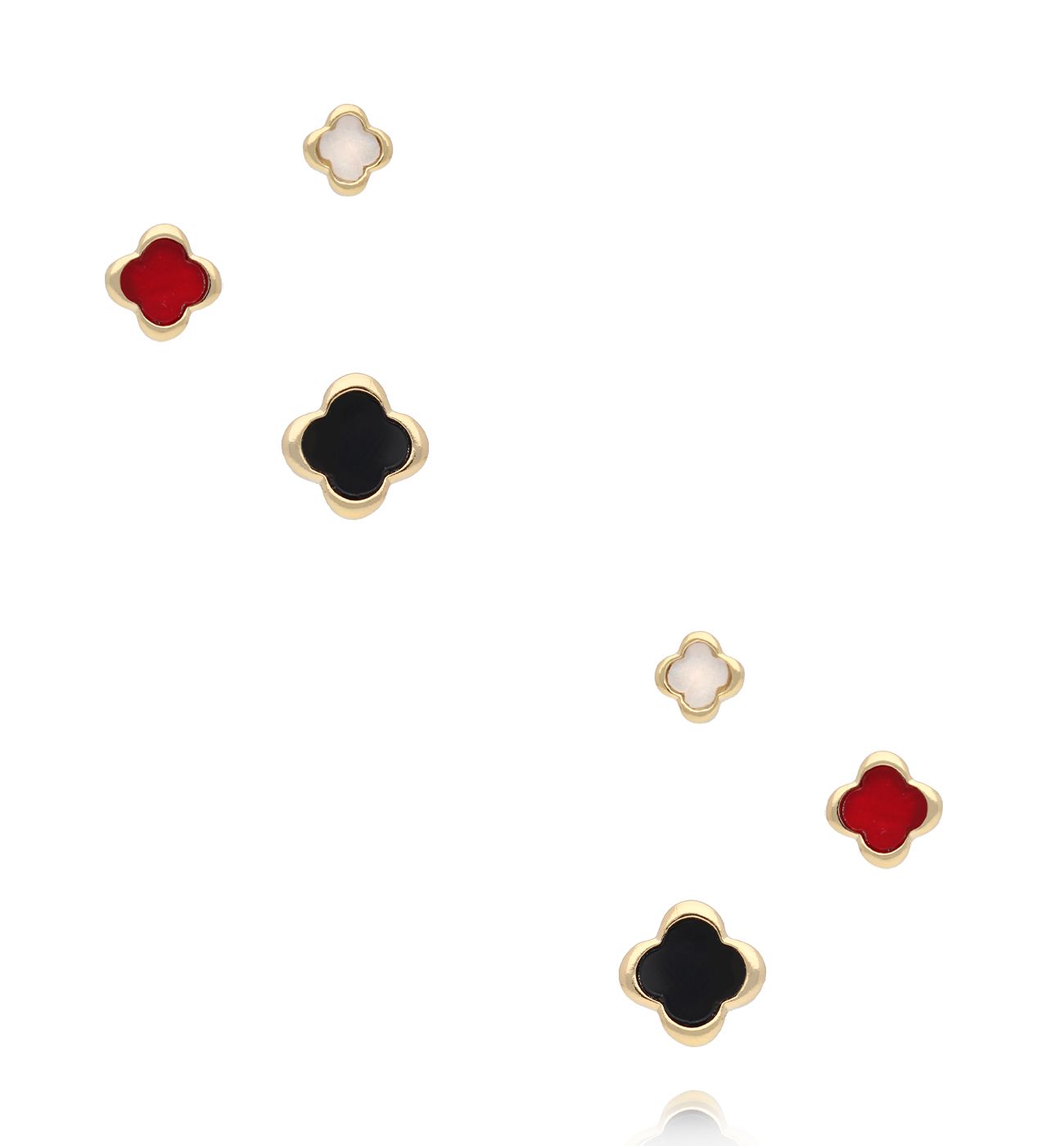 Zestaw kolczyków w kształcie koniczyny KMB0054