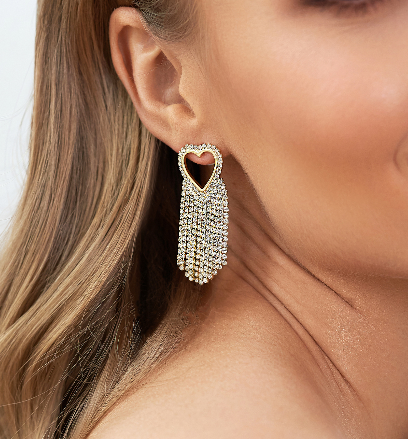 Kolczyki transparentne z sercami Open Hearts - By Dziubeka