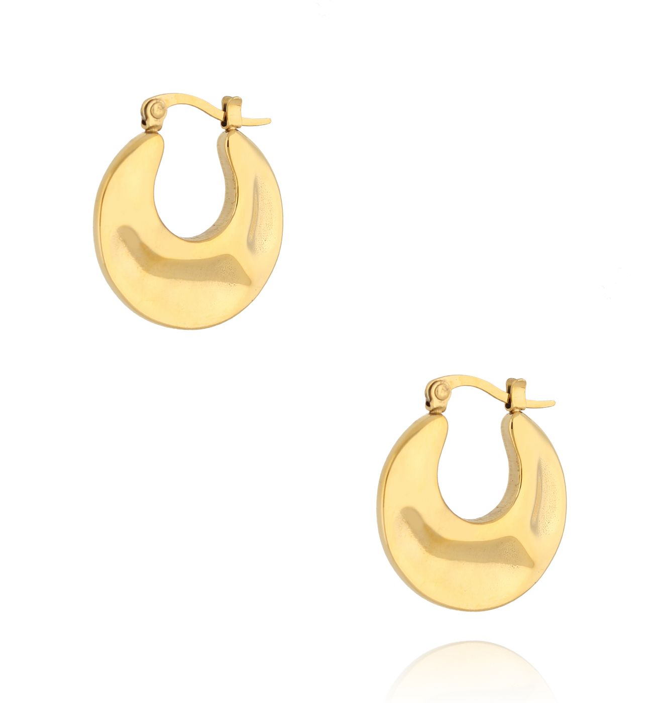 Kolczyki koła złote owalne Polvere di Stelle - By Dziubeka