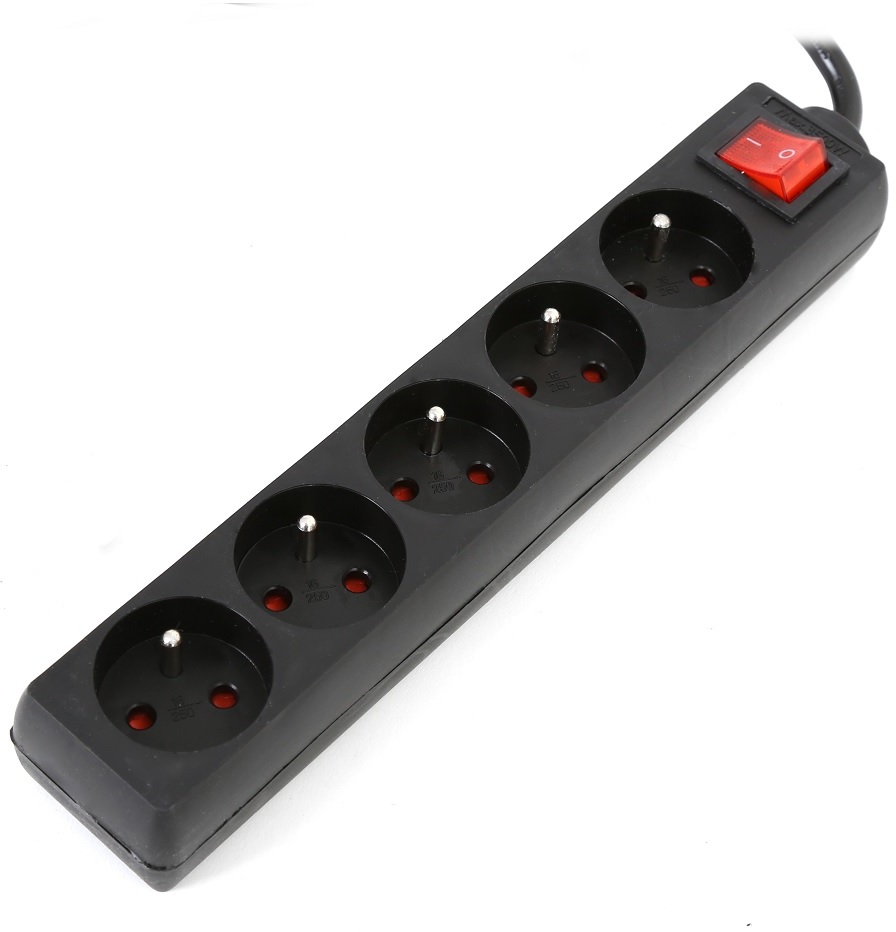 Listwa przeciwprzepięciowa Omega Fiesta, 3m, 5 gniazd, czarny