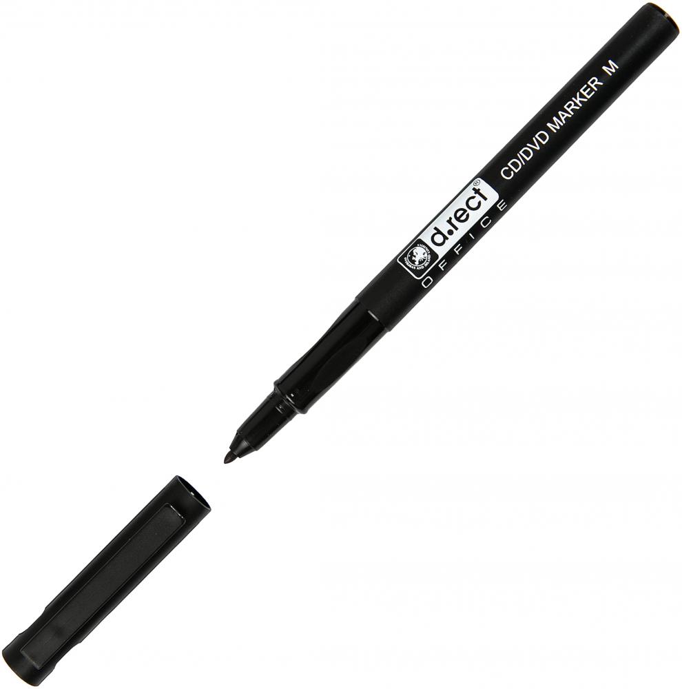 Marker do płyt CD i DVD D.Rect, okrągła, 1mm, czarny