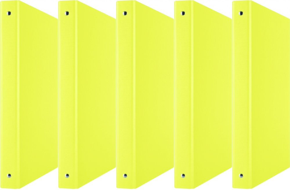 5x Segregator Donau, A4, szerokość grzbietu 35mm, 4 ringi, żółty