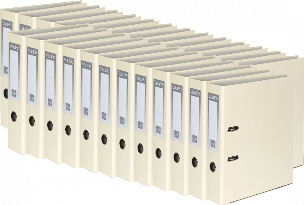 25x Segregator A4 VauPe FCK, 75mm, do 500 kartek, waniliowy