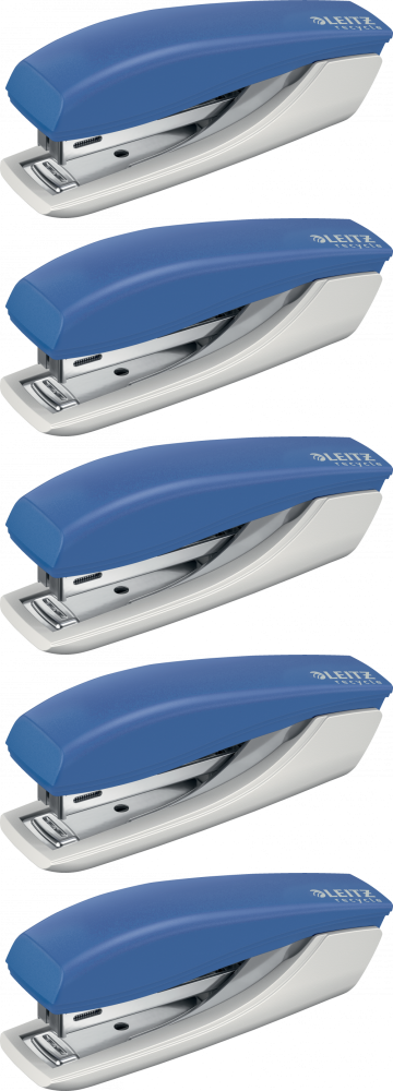 5x Zszywacz mini Leitz NeXXt Recycle, do 10 kartek, niebieski