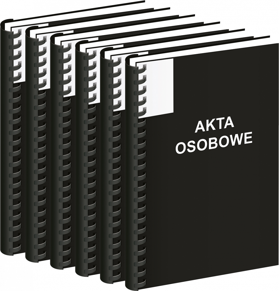 6x Teczka do akt osobowych Interdruk, A4, 350g/m2, czarny